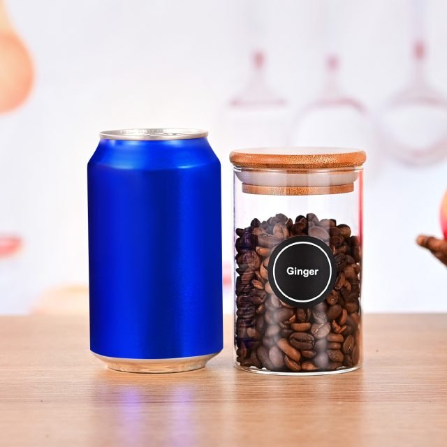 NG SOLUTIONS PRODUCTS-12 Pcs Round Spice Jars with Bamboo Lids And Stickers
