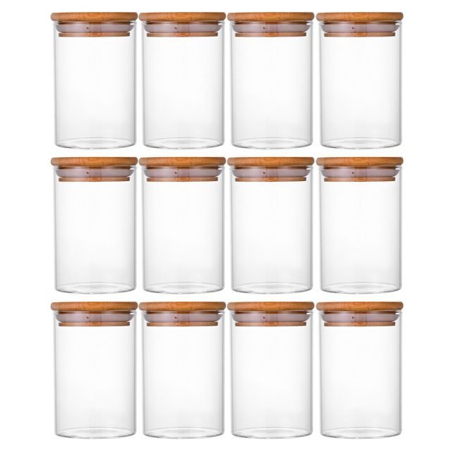 12 Pcs Round Spice Jars with Bamboo Lids And Stickers - Image 10