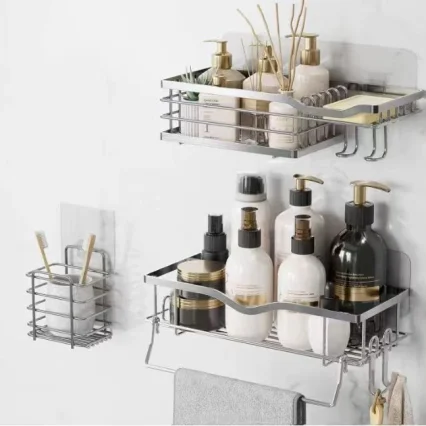 NG SOLUTIONS PRODUCTS-Shower Caddy And Soap Dish With Hooks
